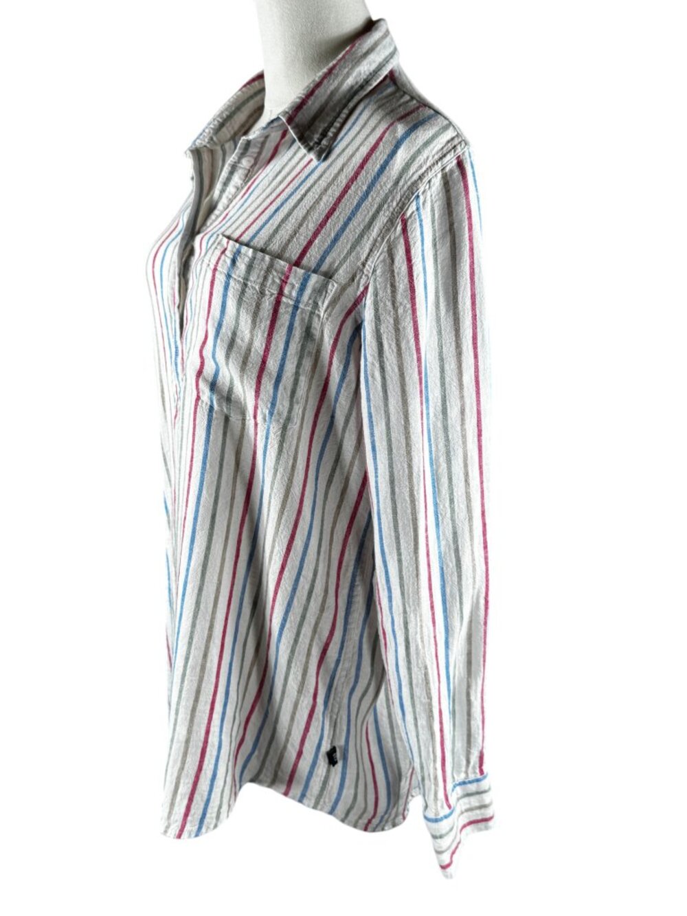 GAP Linen Blend Multicolor Striped Button-Up Shirt Women’s M Relaxed Fit - Picture 2 of 7